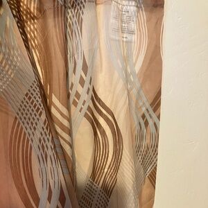 Brown, Blue, White Sheer Panel, Light Weight